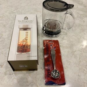 Teavana Tea Rhapsody Clear Glass Infuser Mug with Tea Measure & Perfect Brewer